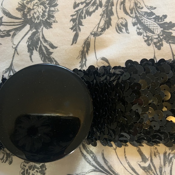 Vintage black sequin belt - Picture 4 of 5